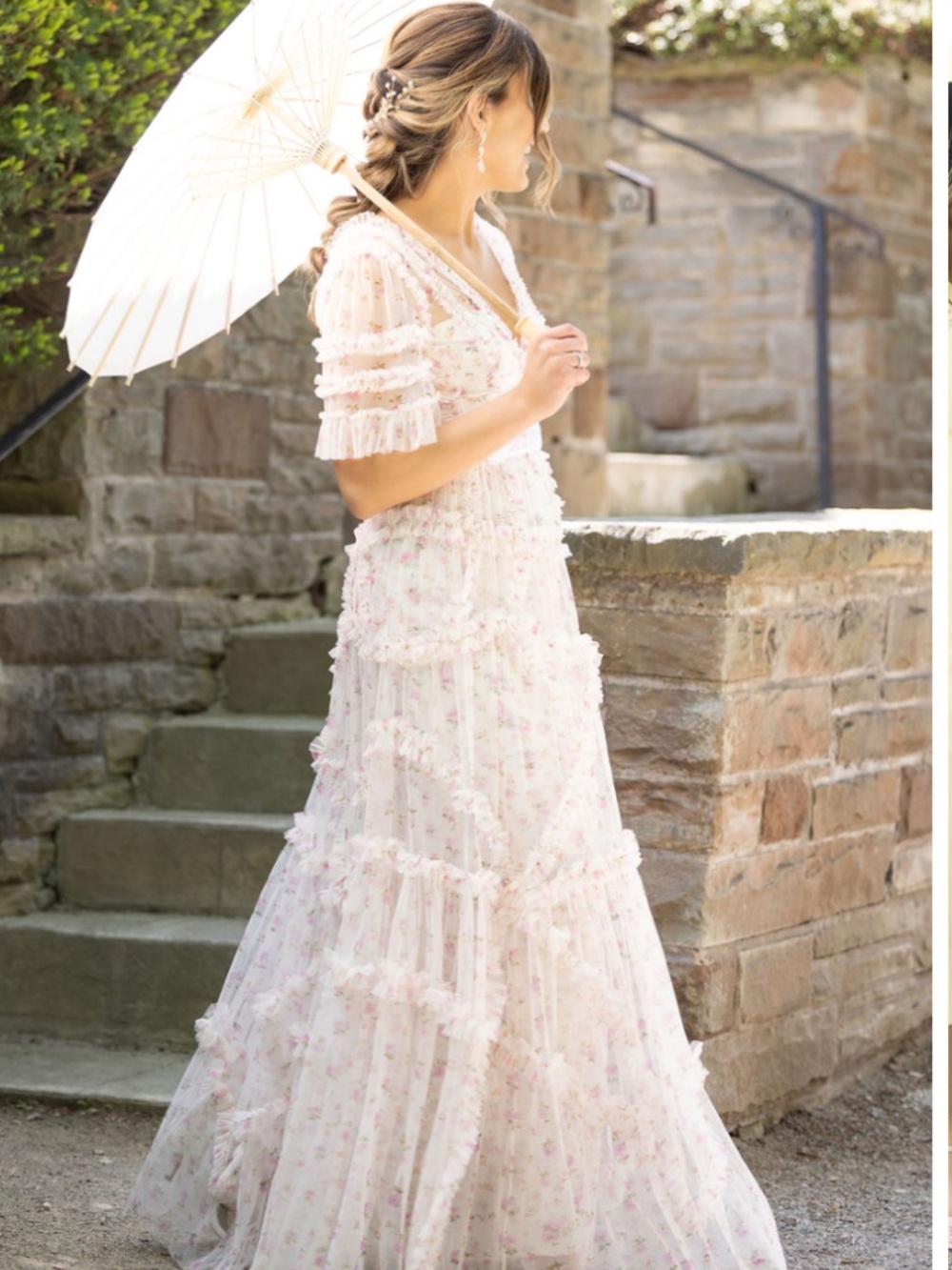 Needle and Thread Dress (white with floral)